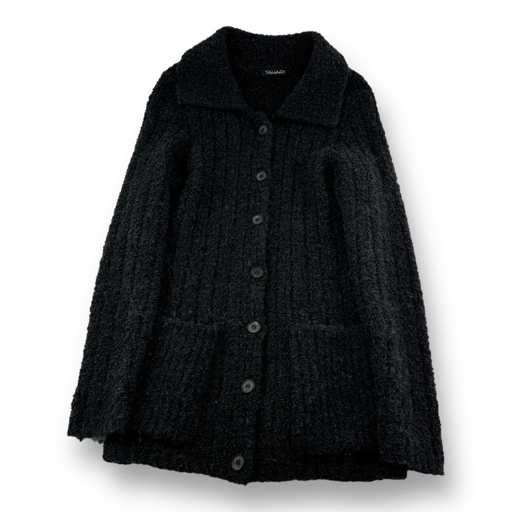 Elie Tahari Gray Wool Mohair Button Up Sweater Womens Size Small S
